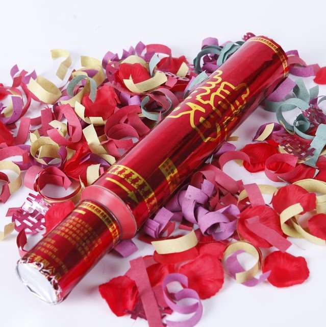 天猫触屏版-促销 婚礼用品 结婚礼宾花 玫瑰花瓣彩带礼炮 40cm华福婚庆礼花筒